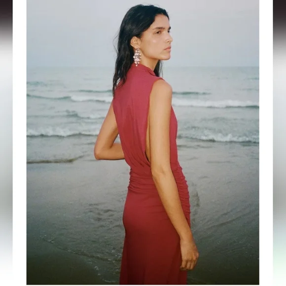 Zara Ruched Long Dress - Picture 2 of 4